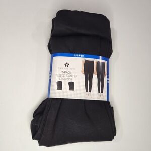 Tuff‎ Athletics 2-Pack Fleece Leggings Girls, Black Large 14-16